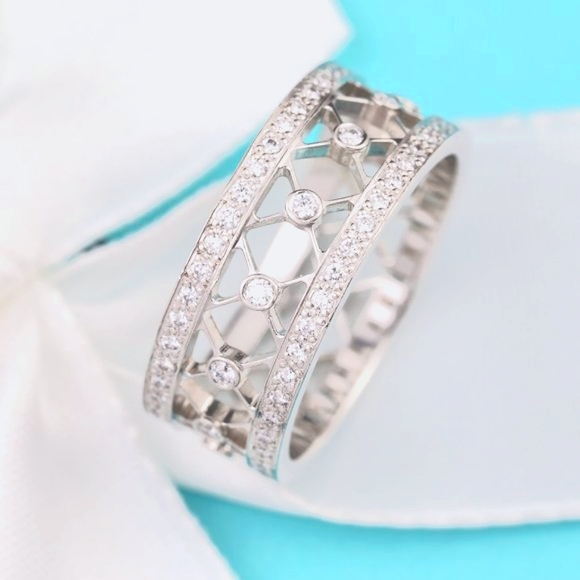 Tiffany & Co. Jewelry - Tiffany & Co. Voile Diamond & Platinum Eternity Band Ring $6000